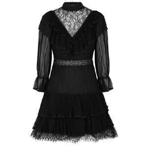 Alice & Olivia Dress‎ Womens 0 Lace Ruffle Whimsigoth Victorian Renaissance